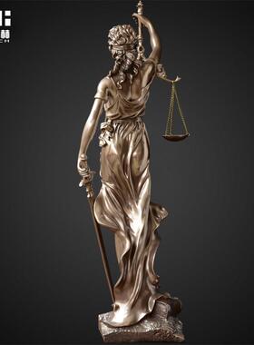 希腊风格司法女神雕像 法律主题铸铜办公室摆件 欧式家居饰品