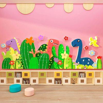 幼儿园恐龙仙人掌动物环创主题文化背景墙面装饰成品走廊布置材料 - 图3