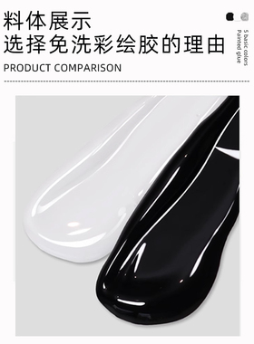 YezeColour叶梓美甲2025新款专用免洗黑白色彩绘胶勾边拉线美甲店