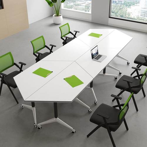 异形折叠培训桌拼接多功能办公长条桌会议桌椅组合 - 图3
