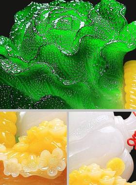 百财如意玉白菜摆件大客厅酒柜饭店铺收银台吧台摆设创意开业礼品