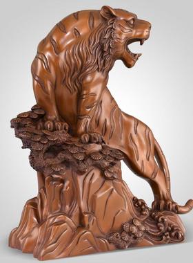 紫铜老虎摆件吉祥物招客厅办公室财上山虎生肖虎大号铜老虎工艺礼