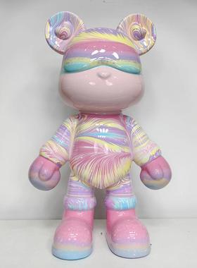 网红流体熊客厅家居摆饰 酷酷熊暴力熊DIY成品乔迁礼物兔子存钱罐