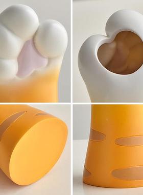 创意花可爱猫爪女瓶摆品件彷真花家居玄关SHCE2919桌面装饰乔迁生