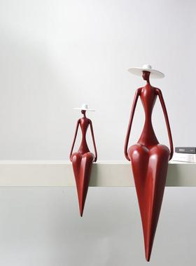 抽人象艺术坐摆件样物品屋展示中心玄关客厅姿电视柜意式极简PQX