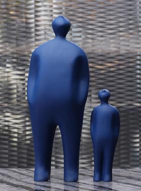 现代轻奢雕塑摆件北欧厅客公桌桌面艺术45343品小摆设抽象人物装