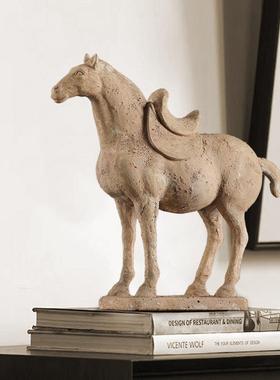 新中式唐丝绸陶俑摆家居客厅书房办56666公室工艺礼品饰件摆朝饰