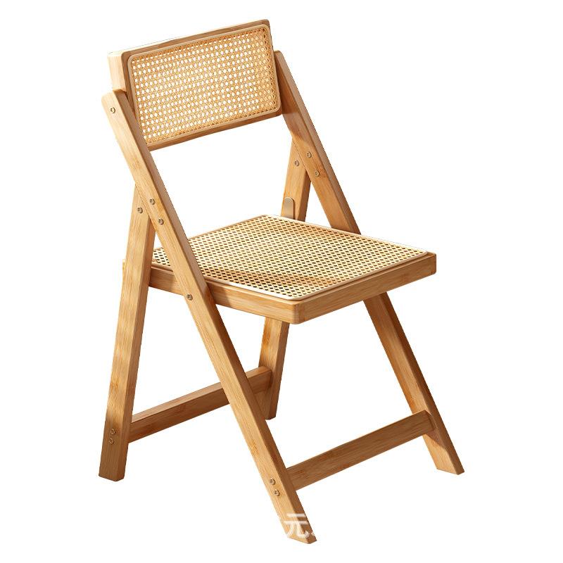 可折叠藤椅家用阳台靠背座椅塑料藤编小椅子户外露营摆摊马扎凳子 - 图3