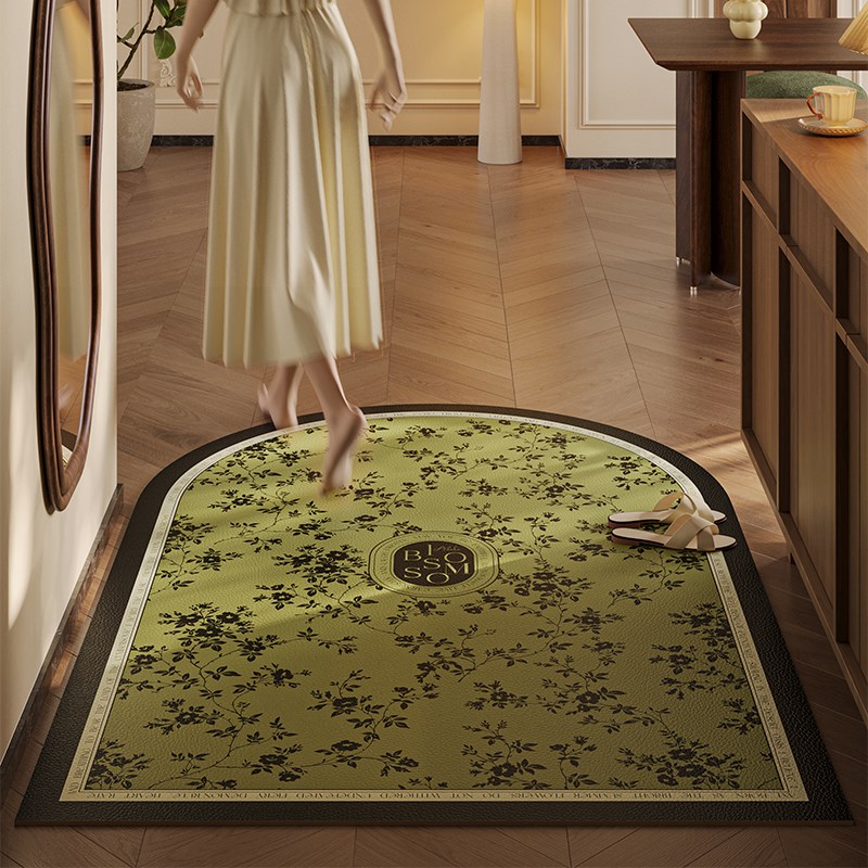 帕斯卡琳法式氛围感搭配入v户门大门口玄关半圆地垫地毯皮革夏季 - 图0