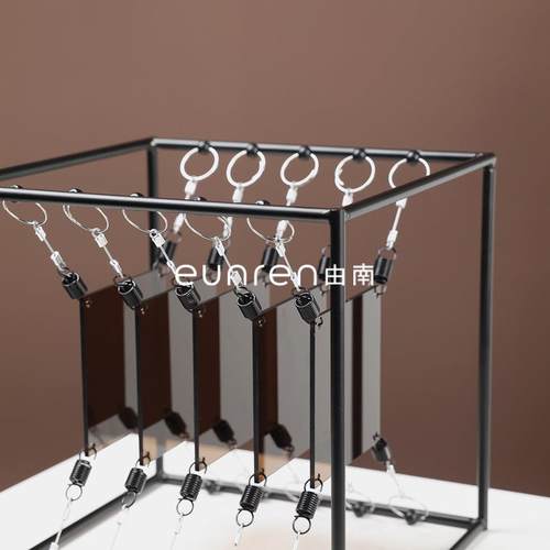 现代简约创意艺术方形叠影结构摆件样板间书房家居展示架软装饰品 - 图1