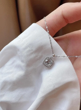 S925纯银一克拉的幸福项链女款2024新款锁骨链送女朋友生日礼物