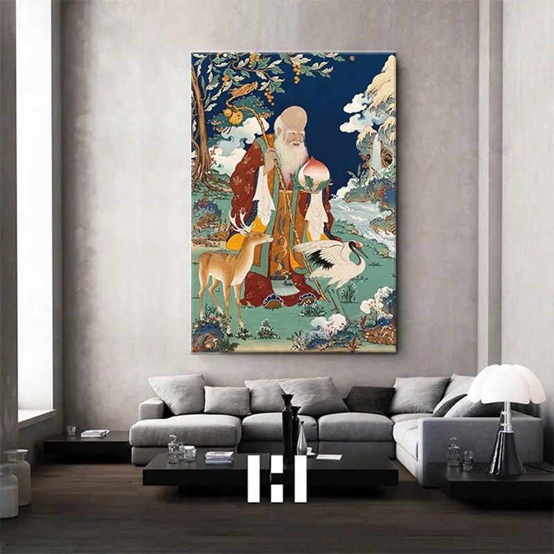 藏式唐卡和谐四瑞钻石画2025新款客厅满钻贴钻十字绣长寿老人画像,淘宝优惠券,粉丝福利购,淘宝优惠卷