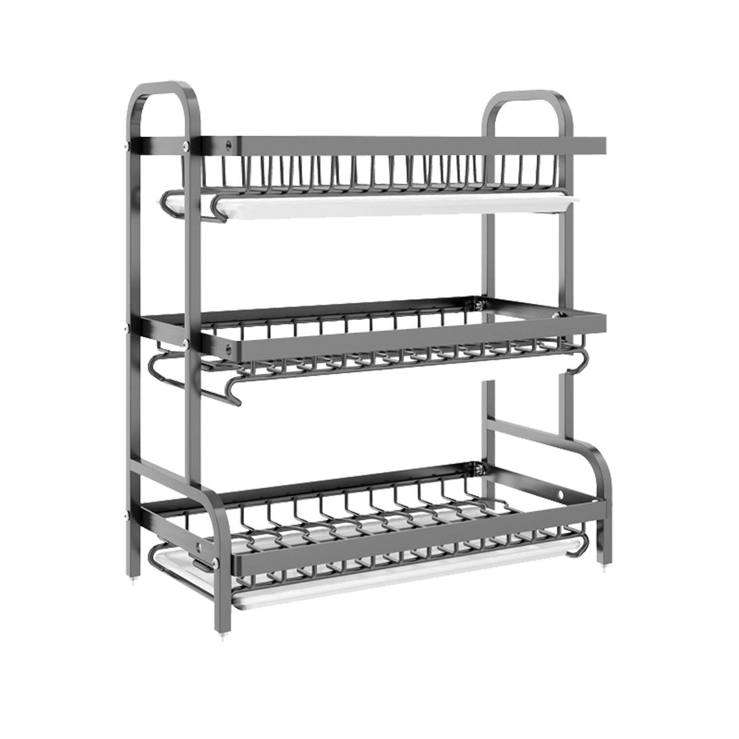 厨房多功能置物架多层台面碗盘沥水架碗架家用碗柜碗筷收纳架碗架 - 图3