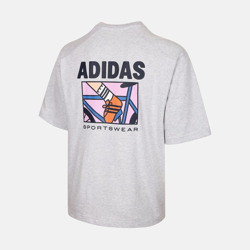 滔搏adidas阿迪达斯男子运动休闲舒适短袖T恤KE4340 - 图0