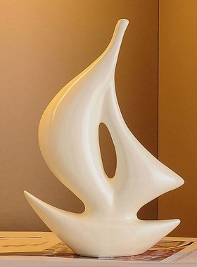 厂家直销一帆风顺家居饰品陶瓷摆件客厅电视柜工艺品摆设乔迁礼物