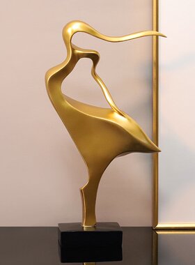 创意现代抽象艺术工艺品双人舞者母女摆件家居酒柜办公室装饰品