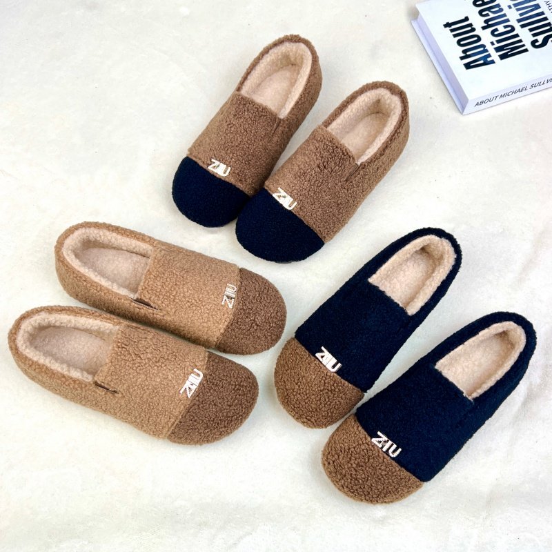 新款冬季百搭一脚蹬女加绒保暖平底休闲百搭豆豆鞋时尚妈妈鞋棉鞋,淘宝优惠券,粉丝福利购,淘宝优惠卷