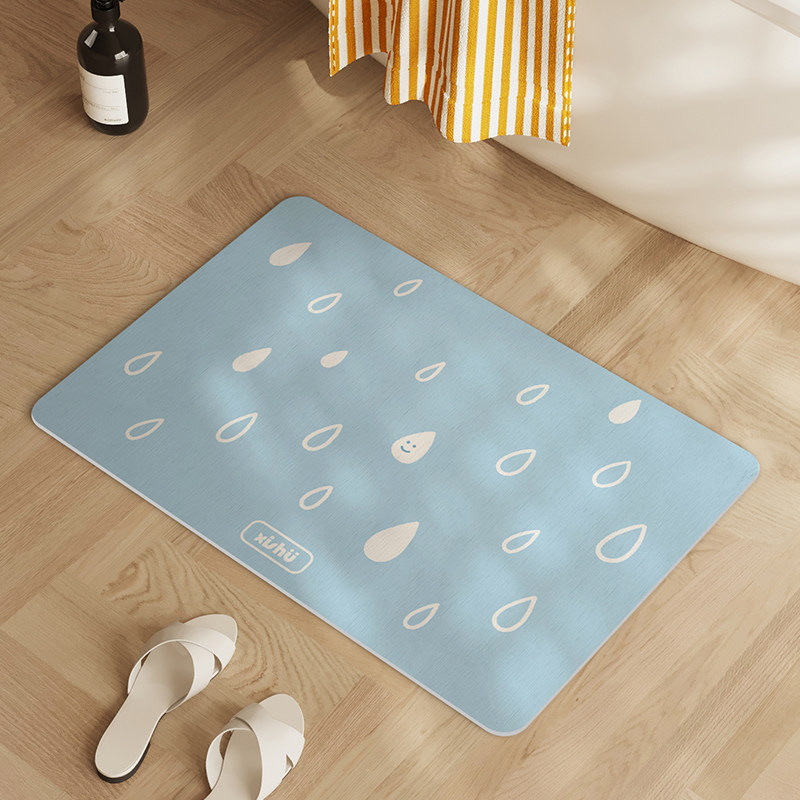 雨点加厚皮革吸水地垫防滑卫生间洗手间门口脚垫简约设计浴室干燥,淘宝优惠券,粉丝福利购,淘宝优惠卷