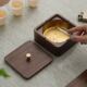 Black walnut light luxury floss box solid wood toothpick barrel desktop home high-end new Chinese style floss storage box with cover
