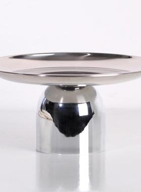 简约现代黑色件简高盘脚果摆售楼处样板间家居桌面收纳果盆极JAK