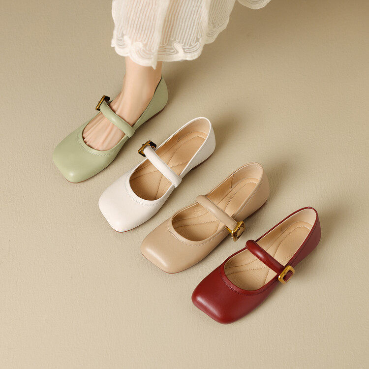 法式玛丽珍鞋女平底单鞋2024年春秋新款软底一字带气质通勤小皮鞋,淘宝优惠券,粉丝福利购,淘宝优惠卷