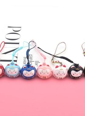手机御守挂件招财猫水音铃日式吊坠开运祈福招福铃铛福猫水琴铃铛