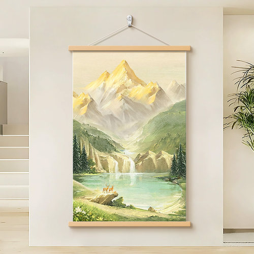 现代简约日照金山客厅装饰画山水风景挂画沙发背景墙高级玄关壁画 - 图0