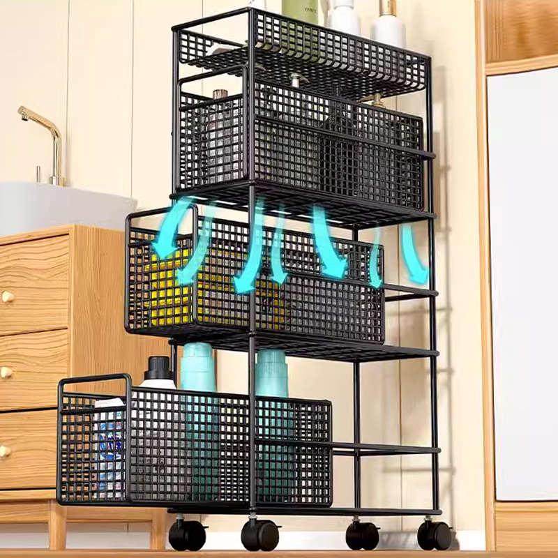 夹缝置物架浴室洗手间落地小推车超薄窄边柜卫生间多层缝隙收纳柜,淘宝优惠券,粉丝福利购,淘宝优惠卷