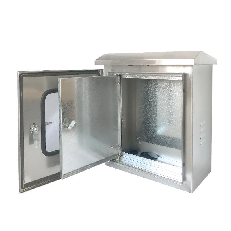 Outdoor stainless steel double-door distribution box outdoor rainproof instrument control box distribution cabinet 500*400200 chassis
