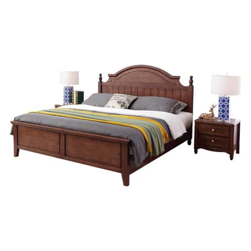 美式实木床1米2民宿小户型公寓1.8木床1.5米客房单人床1.35m - 图3