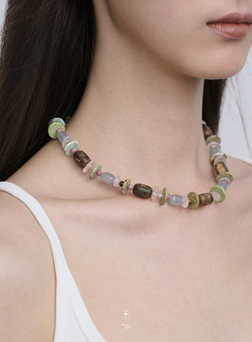 子休沉香春桃项链14K镀金白玉