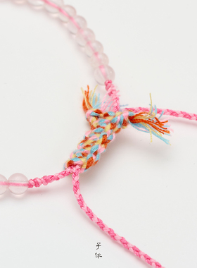 子休沉香粉水晶女款马年手链