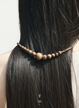 子休沉香塔珠项链轻奢小众新款