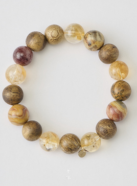 子休沉香黄水晶玛瑙本命年手链