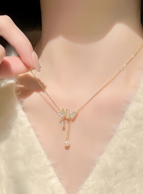 999足银项链法国原创轻奢锁骨链