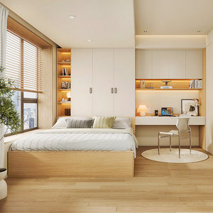 索菲亚现代风儿童房间全屋定制整体榻榻米床衣柜书桌一体组合森境