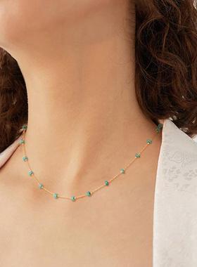 fetro铜合金项链【色珠圆