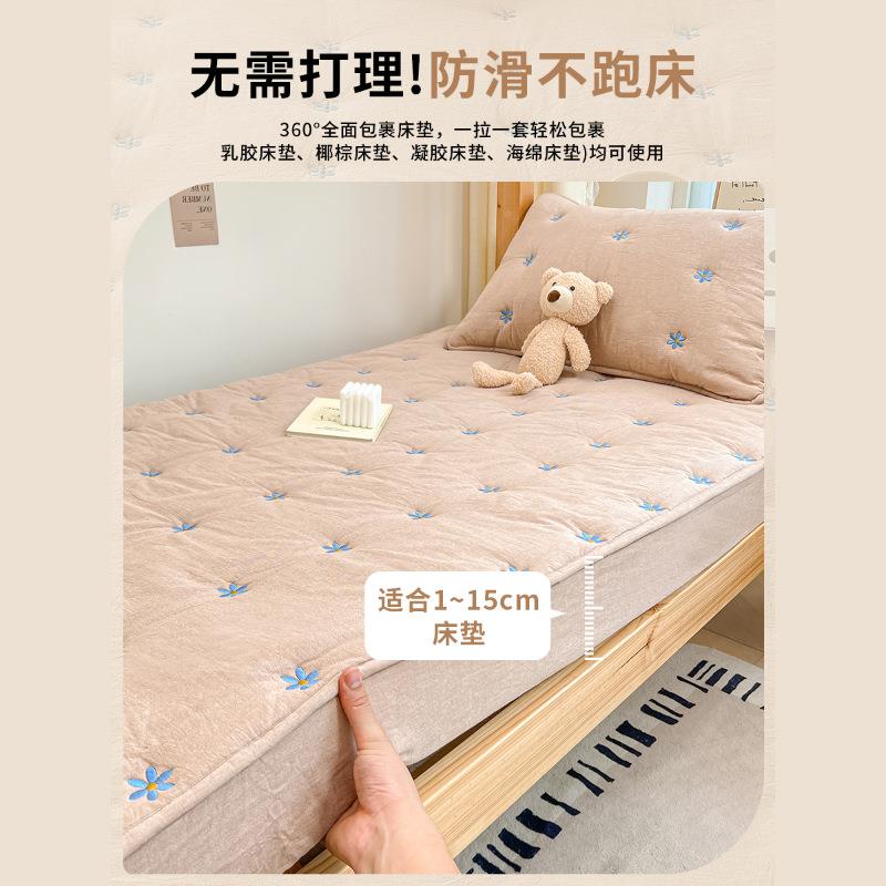 A类夹床OBU笠学棉生宿舍专单用单人90x20床垫套褥子加厚防滑床床 - 图1