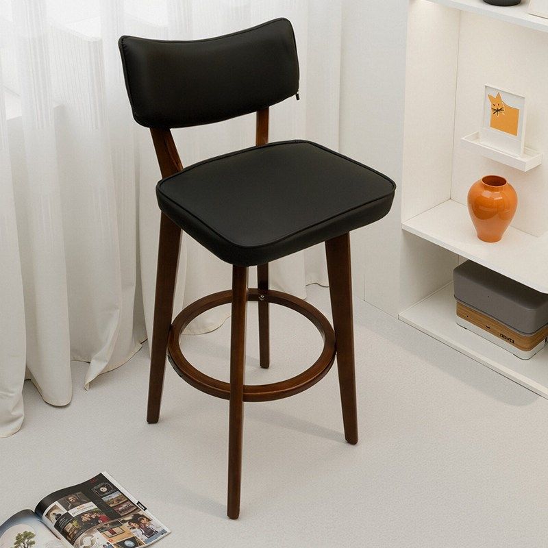 实木吧台椅现代简约酒吧椅子靠背高脚凳吧台凳前台高脚椅家用,淘宝优惠券,粉丝福利购,淘宝优惠卷