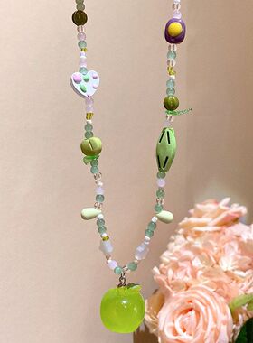 裙子森系青苹果链2025可爱小众