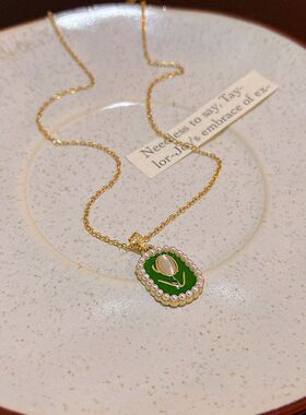 高级感女超仙配锁骨链小气质森系