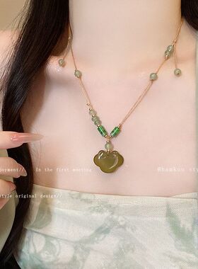 平安设计国风项新中式项链时尚女小众复古百搭饰品锁骨锁链民族风