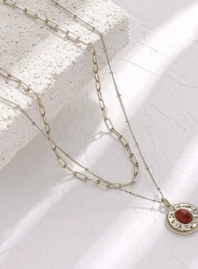 VITARING红花石项链女小众设计