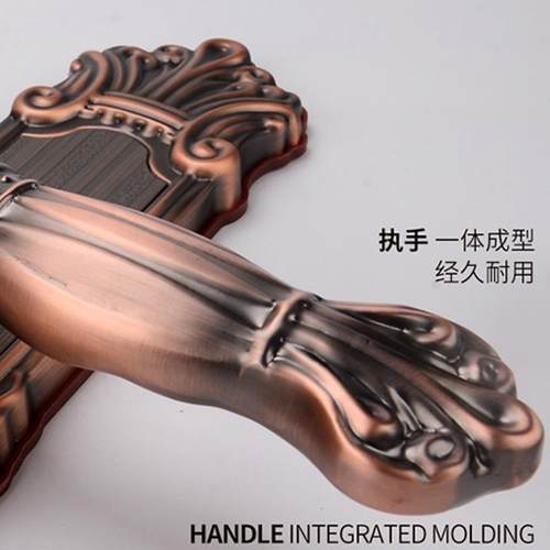 防盗门锁套装304不锈钢把手家用锁具木门别墅双开门大门拉手C级锁 - 图0