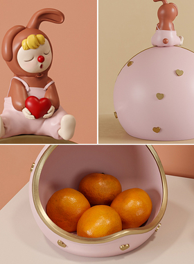 创意可爱精灵入户j门玄关钥匙收纳摆件客厅装饰果盘乔迁新居送闺