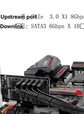 1个 颜色：黑色 材质：PCB M.2 NGFF SATA 10口 6Gbps 转PCIE转接