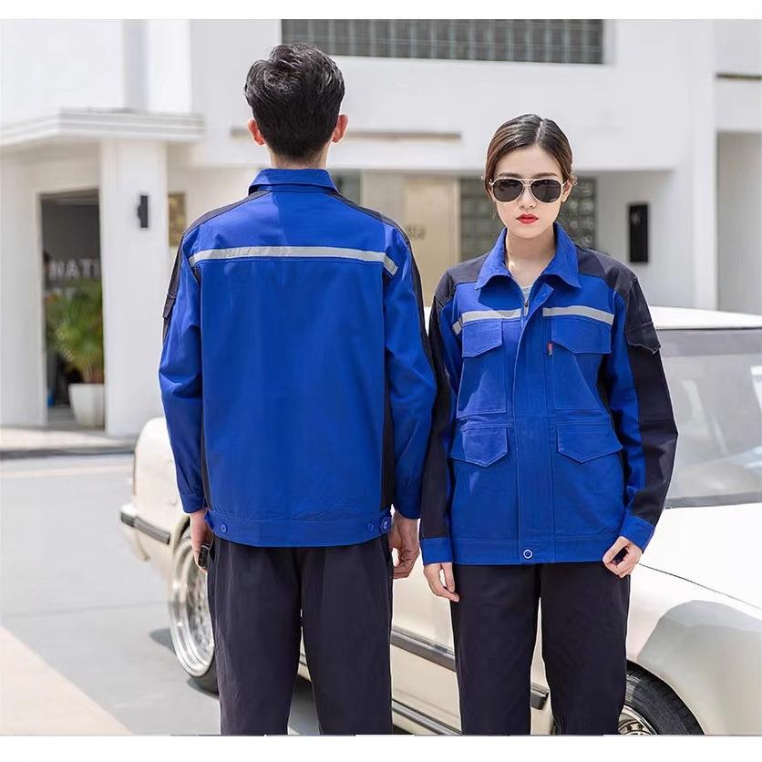 春秋棉料电焊工作服套装男士耐磨加厚汽修劳保服全面工装印字绣字 - 图2