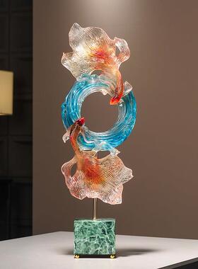 每年都有富余的锦鲤饰品壁龛入口大厅无障碍豪华高端电视柜高端客