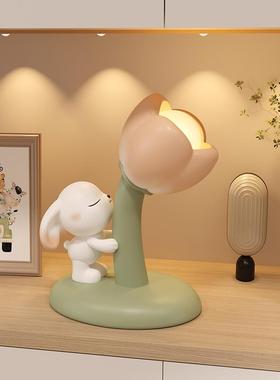 郁金香小夜灯实用摆件装饰品女生乔迁暖居生日礼物台灯卧室床头灯