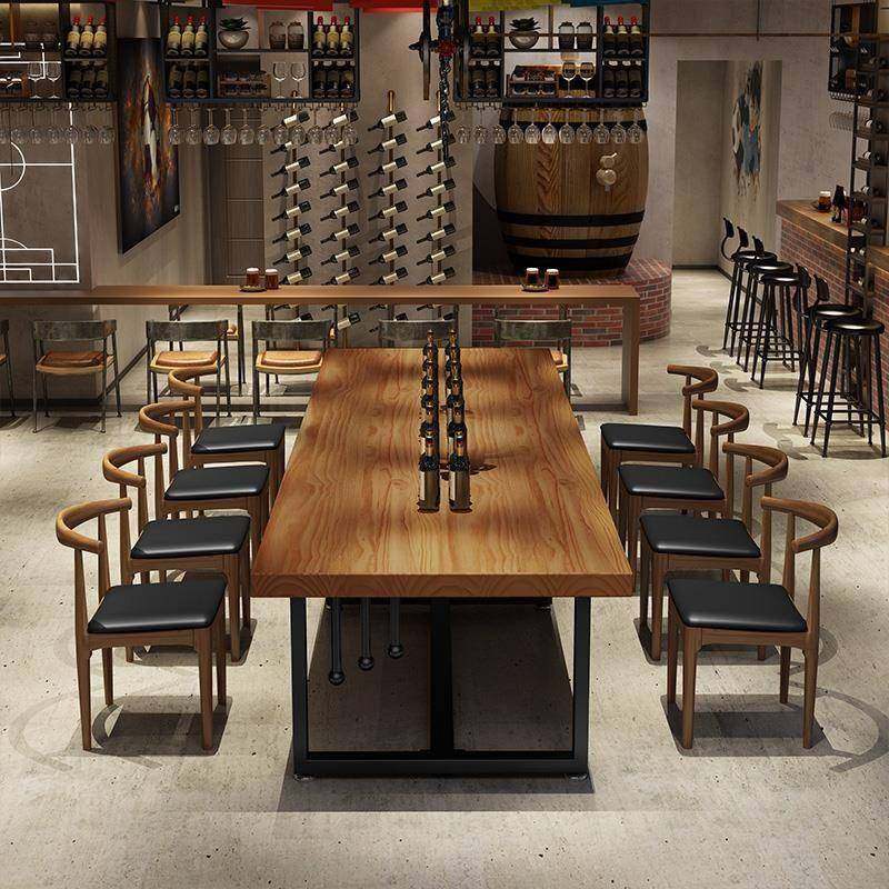 美式实木餐桌复古工业风餐桌椅组合长方形商用桌,淘宝优惠券,粉丝福利购,淘宝优惠卷